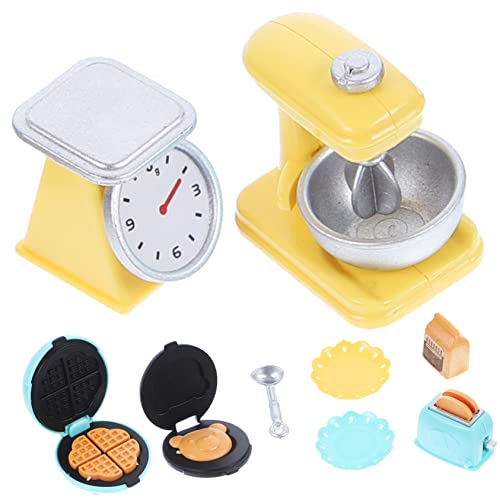 VICASKY 1 Set Miniatur Puppenhaus Küchenzubehör Mit Mikrowelle Und Toaster DIY Mini Küche Zubehör Für Puppenhaus Ideal Für Kreative Spielwelten Und Miniatur Szenen von VICASKY