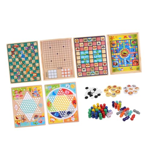 VICASKY 1 Set Multifunktionales Schachspielzeug Schachspiel Für Anfänger Leiterspiel Ludo Spiel Tischhockeyspiel Eltern Kind Schachspiel Brettspiele Dominosteine Spielzeug von VICASKY