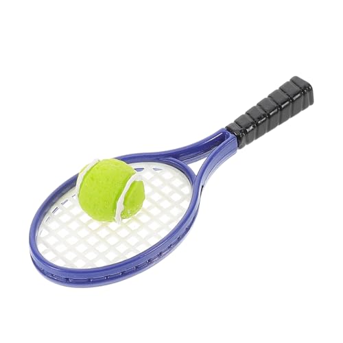 VICASKY 1 Set Niedliches Mini-tennisschläger- Und Ball-Set Im Maßstab 1:12, Puppenhaus-sportzubehör, Miniatur-tennisausrüstung Für Puppenhaus-, Fotografie-Requisiten Und von VICASKY