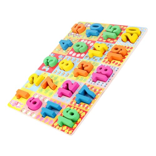 VICASKY 1 Set Papier Zahlen Puzzle Spielzeug Holz Bausteine ​​Frühpädagogisches Spielzeug Lernspielzeug Holz von VICASKY