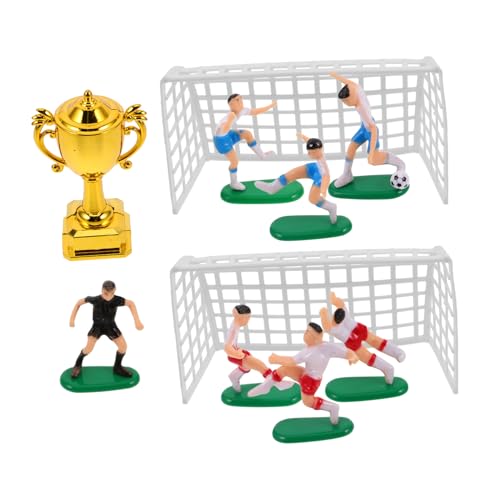 VICASKY 1 Set Puppenhaus Fußballmodell Fußballspiele Fußballspielerfiguren Fußball Actionfiguren Fußballspielzeug Fingerfußball Mini Indoor Fußballnetz Wiederverwendbar von VICASKY