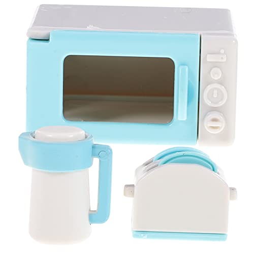 VICASKY Komplettes Küchenspielset Für Jungen Und Mädchen Spielzeugset Mikrowelle Backofen Brotbackautomat Wasserkocher Für Puppenhaus 3-teilig Zufällige Auswahl Für Kleinkinder von VICASKY