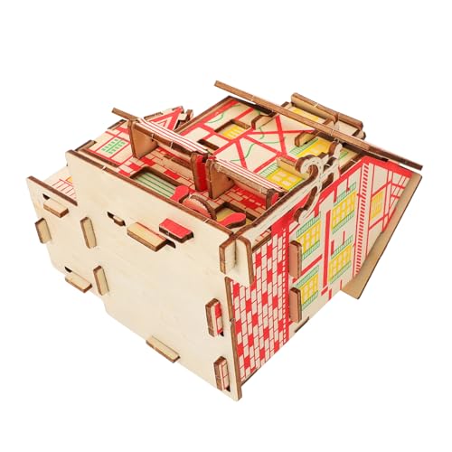 VICASKY 1 Set Puzzle 3D Puzzlespiel Denkaufgabe Rätsel Stammbauspielzeug 3D Puzzles Hausbausatz Mini Hausbausatz 3D Montagehaus Puzzle Miniaturhaus Bausatz Aus Holz von VICASKY