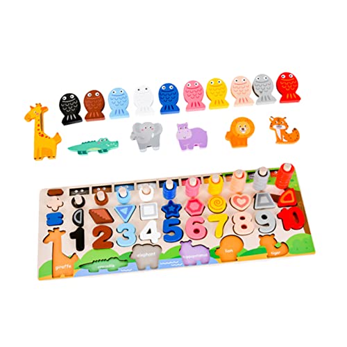 VICASKY 1 Set Puzzle Tier Formen Sortierspiel Für Frühes Lernen Und Motorische Fähigkeiten Pädagogisches Holzspielzeug Für Kleinkinder 6 1 Puzzle von VICASKY