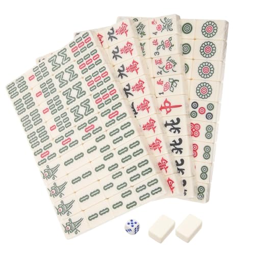 VICASKY 1 Set Reise-Miniatur-Mahjong-Set, Chinesisches Mahjong-Set, Tragbar, Klein, Outdoor-Mahjong-Set von VICASKY