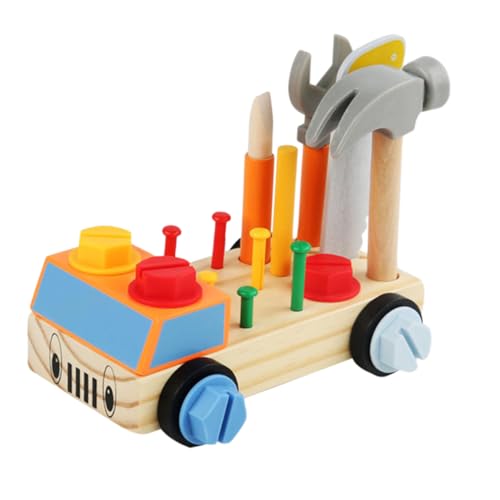 VICASKY 1 Set Reparatur Werkzeugkasten Kinderspielzeug Kinderspielzeug Pädagogisch Zusammenbauen Holzauto Werkzeugauto Spielzeug Kinder Holz Nuss Spielzeug Kindergeburtstag von VICASKY