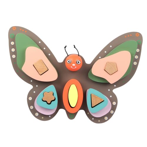 VICASKY 1 Set Schmetterling Bausteine ​​Tier Puzzles Lernspielzeug Geometrie Form Puzzle Kinderspielzeug Puzzle Spielzeug Tier Puzzle Spielzeug Kinderspielzeug Holz von VICASKY