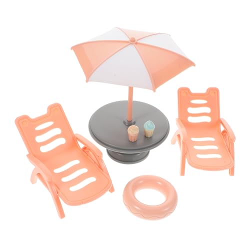 VICASKY 1 Set Strandkorb Set Ornamente Für Kinder Outdoor Spielzeug Mini Spielzeug Kinderspielzeug Strandzubehör Für Kinder Miniatur Strandkorb Dekorationen Mini Tischmodell DIY von VICASKY