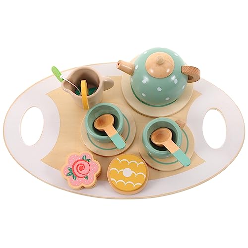 VICASKY Teeservice-Spielzeug Teeservice Kinderküche Zubehör 1 Set Teeservice Holzspielzeug Pädagogisches Teeservice Für Macaron Farben Rollenspiel Für Kleinkinder Miniatur Für Teeparty Und Spielküche von VICASKY