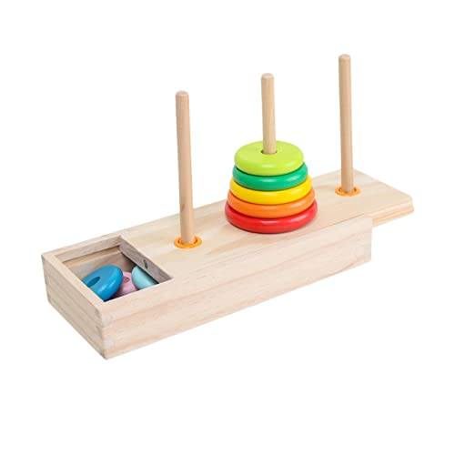 VICASKY 1 Set Turm Von Hanoi Kinderspielzeug Säuglingsspielzeug Kinderspielzeug Kleinkindspielzeug Stapelring Blöcke Frühes Lernspielzeug Stapelspielzeug Stapelturm Regenbogen von VICASKY