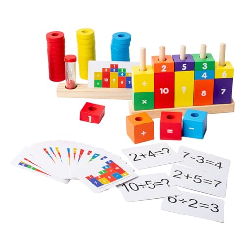 VICASKY 1 Set Vorschulkinder Bausteine ​​Kleinkind Kinderspielzeug Kinder Mathematikspielzeug Intelligenzentwicklungsspielzeug Kinder Lernspielzeug Holzspielzeug Sand Bunt von VICASKY