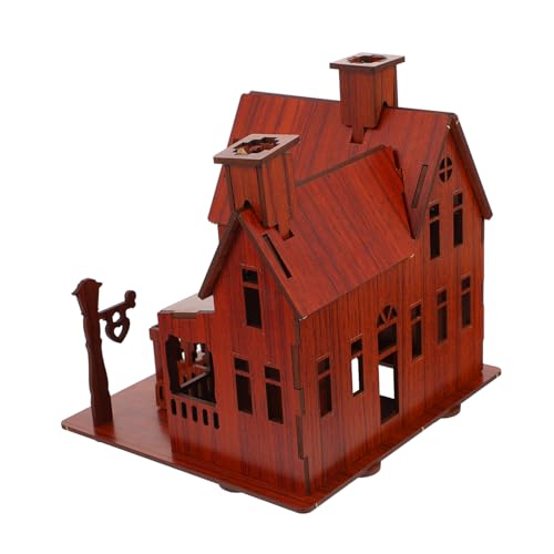 VICASKY 1 Stück 3D Puzzle Das Kinderspielzeug Puzzles 3D Puzzle Villa Modell 3D Hausmodell Puzzle Zusammenbauen 3D Puzzle Zusammenbauen Dekoratives Hausmodell Braunes Holz von VICASKY