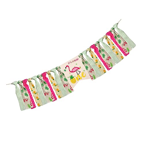 VICASKY 1 Stück Flamingo Zieht Die Flagge Hawaiianische Elemente Wimpelkette Banner Babyparty Hochstuhl Banner Hawaiianisches Banner Für Party Hawaii Babyparty Thema Partyzubehör von VICASKY