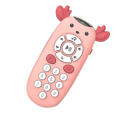 VICASKY 1 Stück Kindermusik Telefon Fernbedienung Babyspielzeug Kinderspielzeug Cartoon Kinderspielzeug Simuliertes Spielzeug Pädagogisches Musikspielzeug Kindertelefonspielzeug Abs Rosa von VICASKY