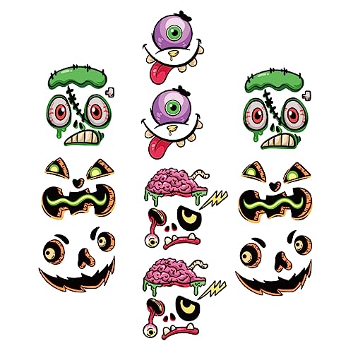 VICASKY 10 Blätter Halloween- -Aufkleber Grimasse Aufkleber Kürbis-Halloween-Aufkleber Halloween-wandtattoos Halloween-kostüm-Aufkleber Kürbisaufkleber Süßes Oder Saures Aufkleber PVC von VICASKY