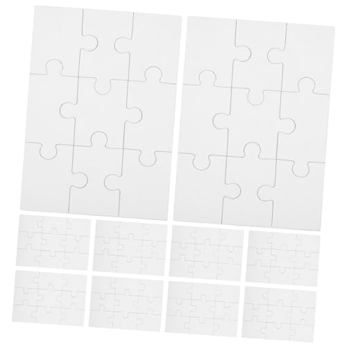 VICASKY 10 Blätter Leere Puzzles weißes Puzzle White Puzzle Puzzle-Rohling Kreatives Puzzle Bemalbares, beschreibbares Puzzle übermalbare Puzzles DIY leeres Puzzle Zeichenrätsel hölzern von VICASKY