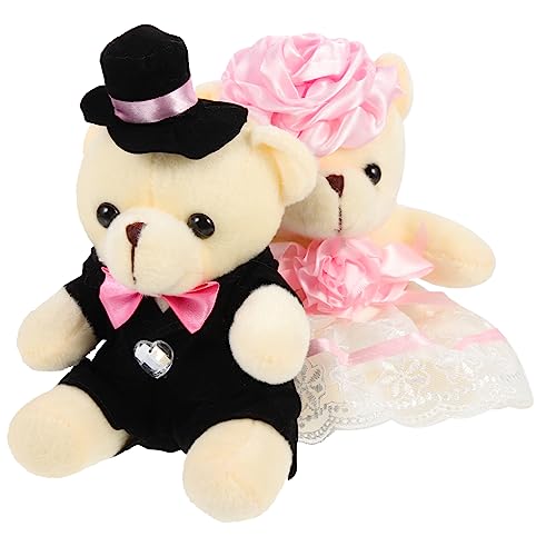 VICASKY 10 STK Hochzeitsbärenpuppe Tragen Plüschbärenpuppe Puppen Ausgestopfte Bären Plüsch Plüschpuppe Spitze Bären Puppe Abschluss Stofftiere Minifiguren Pp Baumwolle Rosa von VICASKY