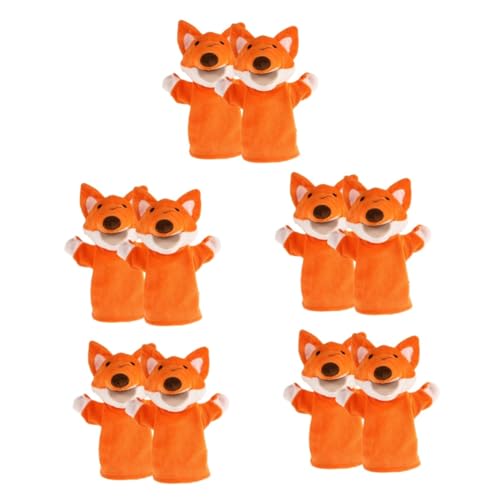 VICASKY 10 STK Krähe Handpuppe Fuchs Stofftier Fuchs Fingerpuppen Weiche Handpuppen Fuchs-armpuppe Schlafenszeit Freund Spielzeug Interaktives Eltern-Kind-Spielzeug Orange Plüsch von VICASKY