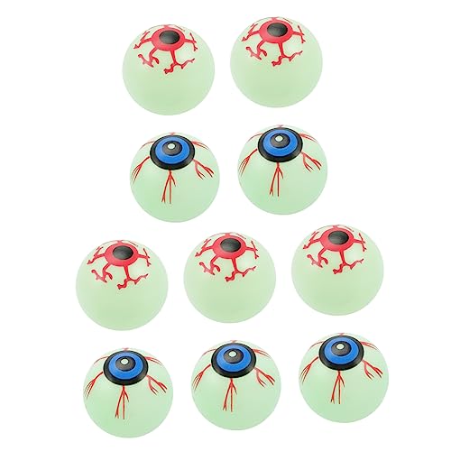 VICASKY 10 STK Leuchtende Geisteraugen Halloween-bälle Abschlussball Requisiten Falsche Augen Halloween Augäpfel Requisiten Augapfel Kleine Hüpfbälle Halloween Kleine Hüpfende Augäpfel Pp von VICASKY