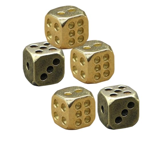 VICASKY 10 STK Würfel aus reinem Kupfer Würfel-Requisitenspielzeug kleine Würfelstütze einzigartige 6-seitige Würfel 6d Würfel lichtwürfel Metallwürfel Würfelspiel-Requisite reines Kupfer von VICASKY