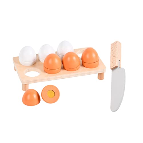 VICASKY 10 STK simulierte Eier aus Holz kinderküche Kitchen Toys holzspielzeug Party spielzeuge Küchenspielzeug zum Frühpädagogisches Simulations-Ei- von VICASKY