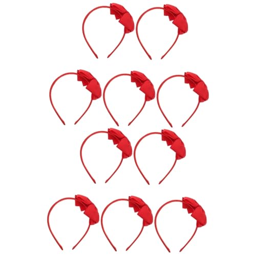 VICASKY 10 Stk Schleife Stirnband Rotes Stirnband Mit Schleife Make-up-stirnbänder Für Frauen Schleife Haarspange Großer Bogen Kopfschmuck Für Partygirls Geripptes Stirnband Aus Polyester von VICASKY