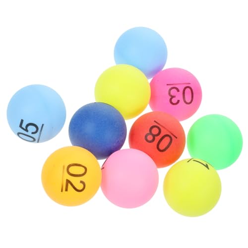 VICASKY 10 Stück Farbnummer Nummernauswahlball Party Glücksziehung Farbe Tischtennis Trinkspielbälle Nummerierte Tombolabälle Partyspielbälle Requisitenbälle Pp von VICASKY