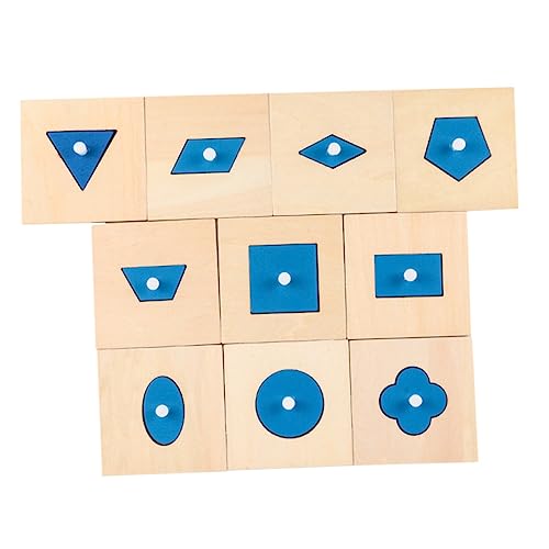 VICASKY 10 Stück Geometriebrett Stapelring Form Passendes Spielzeug Formknopf Puzzle Spielzeug Für Kinder Bausteine ​​Für Kinder Form Peg Puzzle Kinderspielzeug Vorschule Stapelblock Holz von VICASKY