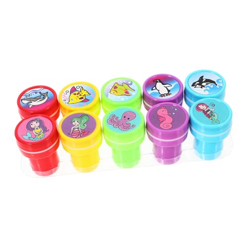 VICASKY 10 Stück Kinderstempel Stempel für Meerestiere Stempel Meeres Tiere Stempel Motivationsgeschenke Schule Partygeschenke mit Meerestieren Briefmarken für den Unterricht PVC von VICASKY