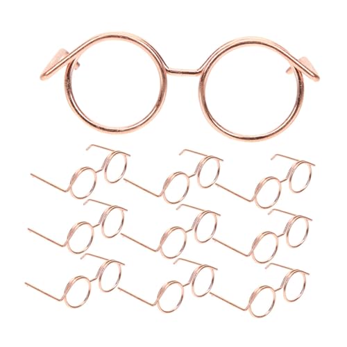 VICASKY 10 Stück Puppenzubehör Puppengläser Zum Basteln Lustige Brillendekore Basteln Sie Eine Brille Zum Dekorieren Entzückende Mini-Brille Brillenrequisiten Zum Anziehen Metall von VICASKY