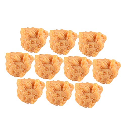 VICASKY 10 Stück Simulation Hühner Gebratene Chicken Nuggets Modell Huhn Huhn Shop Liefert Chicken Nuggets Gefälschte Chicken Nuggets Prop Gefälschte Lebensmittel PVC von VICASKY