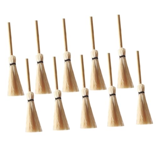 VICASKY 10 Stück Teiliges Miniaturbesen Weiß Puppenhaus Zubehör Langlebige Besen für Detailgetreue Miniaturmodelle zur Handhabungsförderung und Puppenhausdekoration VICASKY 10 Stück Teiliges Miniaturbesen Weiß Puppenhaus Zubehör Langlebige Besen für Detailgetreue Miniaturmodelle zur Handhabungsförderung und Puppenhausdekoration von VICASKY
