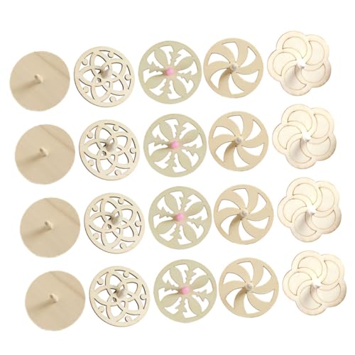 VICASKY 100 STK Kreisel Krippenspielzeug für Kinder Gyroskop Spielzeug Kinder bastelset basteln für Kinder Kinderhandwerk Puzzlematte unfertige Oberteile Gyroskop selber Machen hölzern von VICASKY