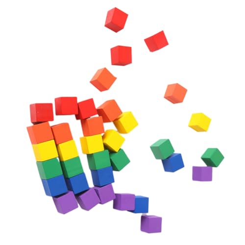 VICASKY 100 Stück Bunte Holzbausteine Kleine Quadratische Bauklötze aus Holz für DIY Bastelprojekte Lernspielzeug Ab Jahren Pädagogische Würfelspielzeug VICASKY 100 Stück Bunte Holzbausteine Kleine Quadratische Bauklötze aus Holz für DIY Bastelprojekte Lernspielzeug Ab Jahren Pädagogische Würfelspielzeug von VICASKY