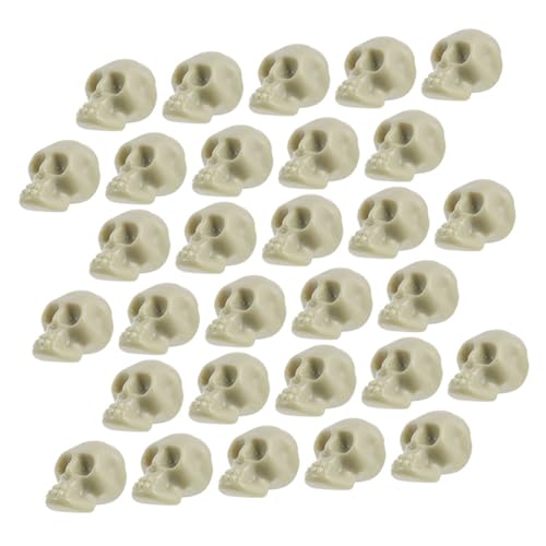 VICASKY 100 Stück Dekoration Halloween Grusel Requisiten Figur Mini Totenkopfköpfe Kleiner Kopf Mini Skelettkopf Lebensechter Totenkopfkopf Kniffliges von VICASKY