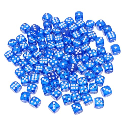 VICASKY 100St Kristallwürfel Würfelspielspielzeug Lustige Würfel Partywürfel Würfel-Layouts Partyzubehör mehrseitige Würfel Partyspielwürfel Spiel Würfel Unterhaltungswürfel Acryl Blue von VICASKY