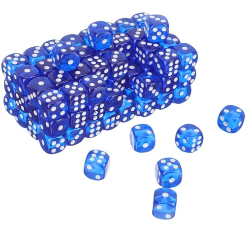 VICASKY 100St Partywürfel farbwürfel Colour Cube Board gamees spielewürfel tabsy brettspiel Zahlenwürfel mehrseitige Würfel lustiges Spiel Acryl-Spielrequisite Spielwürfel Requisiten Blue von VICASKY