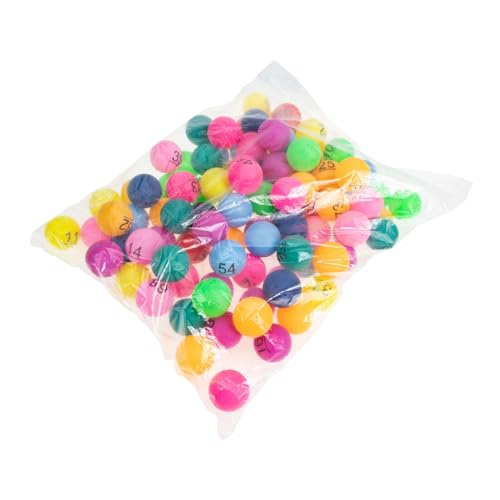 VICASKY 100st Farbe Zahlenball Automatenbälle Kleine Tombola-bälle Pool-Pong Bunte Pong-bälle Nummerierte Bälle Pongbälle Tischfußballball Hohle Bingokugeln Spielzähler Plastik Colorful von VICASKY