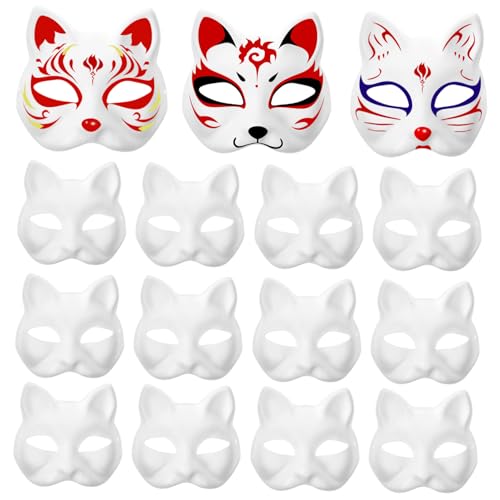 VICASKY 105 Stk Zellstoff-Blank-Maske weißes Maskenkostüm Halbgesichtsmasken für Katzen weiße Maskerademaske voll halloween masken halloweenmaske Party-Maske einfache maske selber machen von VICASKY