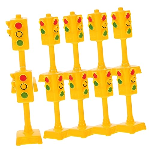 VICASKY 10St Ampelmodell Verkehrsindikatormodell Verkehrszeichen Spielen Kidcraft-Spielset verkehrszeichen Kinder verkehrsschilder Kinder Verkehrszeichen Spielzeug Ampel dekor Abs Yellow von VICASKY