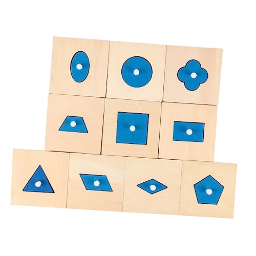 VICASKY 10St Geometrietafel holzspielzeug für spielsachen für kinderspielzeuge Children Toys Sinnesblockaden bei Kindern Holzklötze Bausteine hölzern von VICASKY