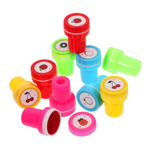 VICASKY 10St Kinderstempel Stempel für Geburtstagsgeschenk Belohnungsspielzeug für im Klassenzimmer Belohnungs-Klassenzimmer-Stempel Partygeschenk mit Obstmotiv PVC von VICASKY