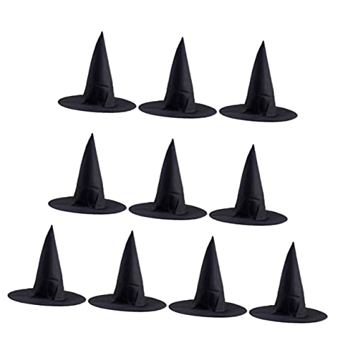 VICASKY 10St Zaubererhut Hexenhüte für Frauen Hexenhut für Kinder böser Hexenhut halloween kopfschmuck halloween kopfbedeckung dekorativer Hexenhut Ornament für Spinnennetz Stoff Black von VICASKY