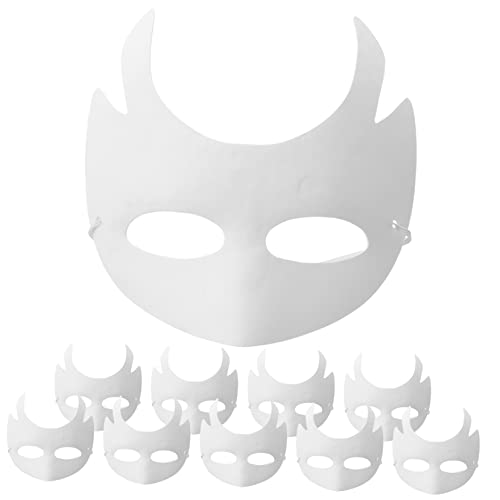 VICASKY 10St handbemalte maske selber machen Halbgesichtsmaske Papiermasken zum Basteln DIY-Maske Kindermaske Kostüm diy face mask kinder bastelset leere Masken Weiße Maske zum Dekorieren von VICASKY