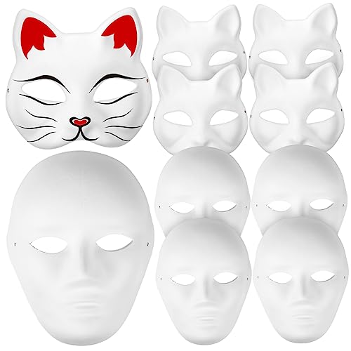 VICASKY 10St leere Maske katzenmaske karnevalsmasken Maskenmalerei halloween masks DIY-Papiermaske weiße Maske für Maskeradeparty Papiermaske für Cosplay Diy-Maskerade-Party-Maske von VICASKY