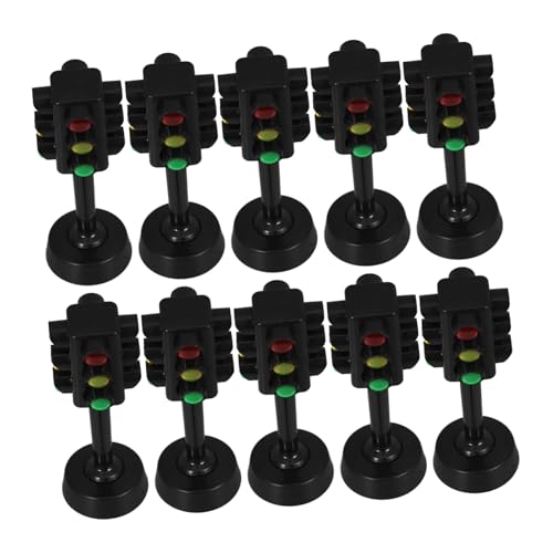 VICASKY 10st Ampelmodell Ampelspielzeug Interessante Ampel Blinkende Spielzeuge Lampe Straße Mini-ampeln Mini-Verkehr Ampel Verkehrszeichenlichtspielzeug Auto Abs Black von VICASKY