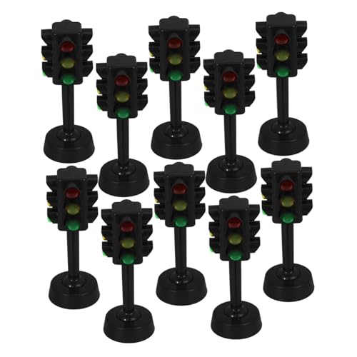 VICASKY 10st Ampelmodell Lampe Spielzeugampel Für Mini-ampeln Ampelspielzeug Für Kleinkinder Signale Ampelspielzeug Für Ampel-kuchenaufsatz Led Straße Black Abs von VICASKY