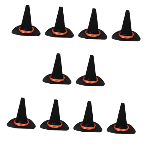 VICASKY 10st Filz Hexenhut Hexenhüte Haarschmuck Weinflasche Halloween-lutscher Haustier-hexenhut Zubehör Für Hexenkostüme Mini Hexenhüte Spielzeug Halloween-kostüm Minihut Gefühlt Black von VICASKY