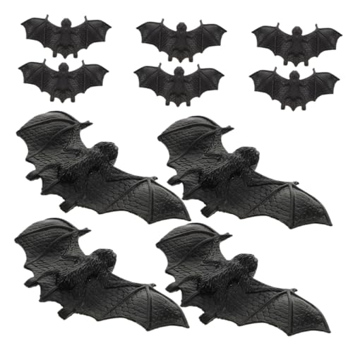 VICASKY 10st Halloween-Dekorationen Halloween-miniaturen Halloween Sinnesbehälter Mini-fledermäuse Zum Basteln Halloween-dekorationsbälle Fledermaus- Aus Gummi Black Plastik von VICASKY