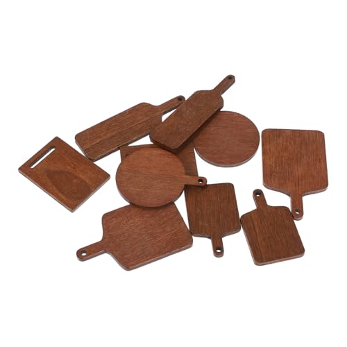 VICASKY 10st Mini-schneidebrett Miniaturartikel Puppenhaus Herd Kleines Schneidebrett Planke Schneidebretter Mini-kochutensilien Mini-Essen DIY-Board Mini-hausverzierung Holz Light Brown von VICASKY